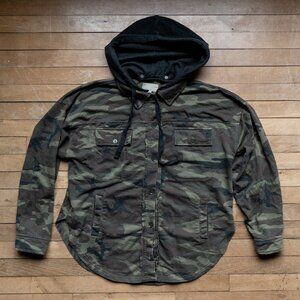Women's Camo Hoodie Button Up